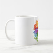 Farbenfrohe Wirbel und Rote Rose Art Kaffeetasse (Links)