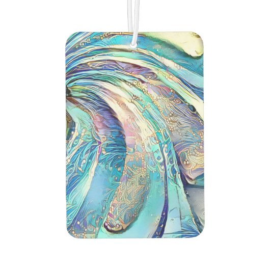 Farbenfrohe, wirbelnde Blätter exotischer Blume Autolufterfrischer (Rückseite)