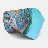 Farbenfrohe, wirbelnde Blätter exotischer Blume Krawatte (Gerollt)