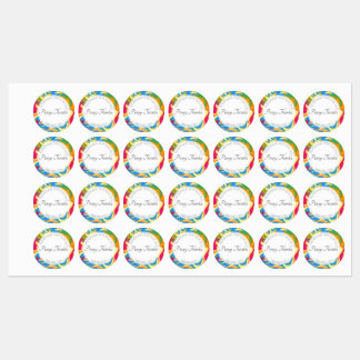 Farbenfrohe, wirbelnde Farbe Etiketten