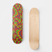 Farbenfrohe, wirbelnde Farben und Wassertropfen Skateboard (Vorderseite)