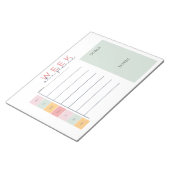 Farbenfrohe Woche auf einen Blick Notizblock (angewinkelt)