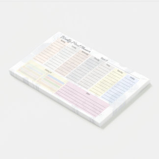 Farbenfrohe Wochenmehlplaner Post-it Klebezettel