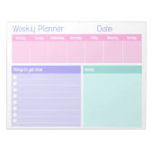 Farbenfrohe Wochenplaner Notepad Notizblock (Vorderseite)