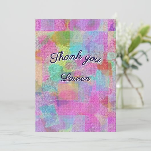 Farbenfrohe Wohnung Danke Karte (Stehend Vorderseite)