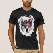 Farbenfrohe Wolf Art T-Shirt (Vorderseite)