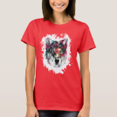 Farbenfrohe Wolf Art T-Shirt (Vorderseite)