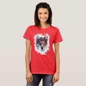 Farbenfrohe Wolf Art T-Shirt (Vorne ganz)
