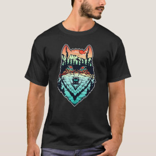 Farbenfrohe Wolf Head Trendy Cool Street Art T-Shirt