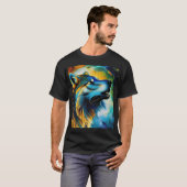Farbenfrohe Wolf Howl T-Shirt (Vorne ganz)