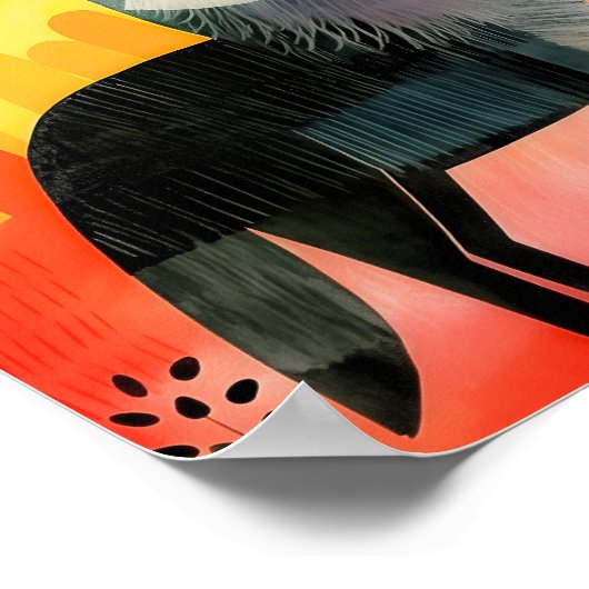 Farbenfrohe Wolf Kinderzimmer Art Poster (Ecke)