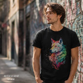 Farbenfrohe Wolf Portrait Splash Art T-Shirt