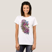 Farbenfrohe Wolf-Shirt T-Shirt (Vorne ganz)