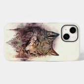 Farbenfrohe Wolf und Florals Wasserfarbe Natur Case-Mate iPhone Hülle (Rückseite (Horizontal))