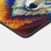 Farbenfrohe Wolf und Sky Schreibtischunterlage (Ecke)