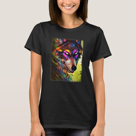 Farbenfrohe Wolfenkopfjäder mit Gesichtsfarbe 5 T-Shirt (Vorderseite)