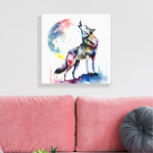 Farbenfrohe Wolfserenade Leinwanddruck (Insitu (Wohnzimmer))