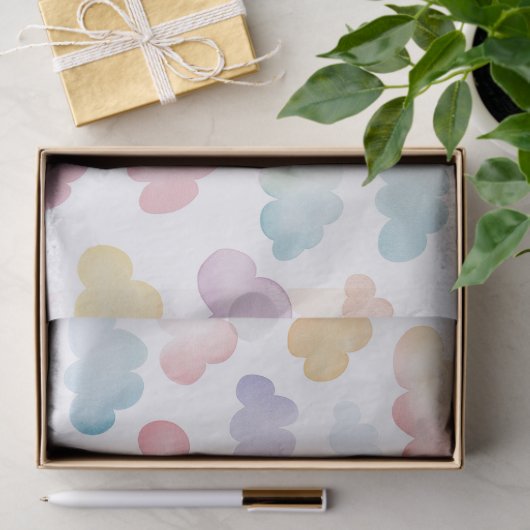 Farbenfrohe Wolken Babygeschenk Seidenpapier (Geschenk)