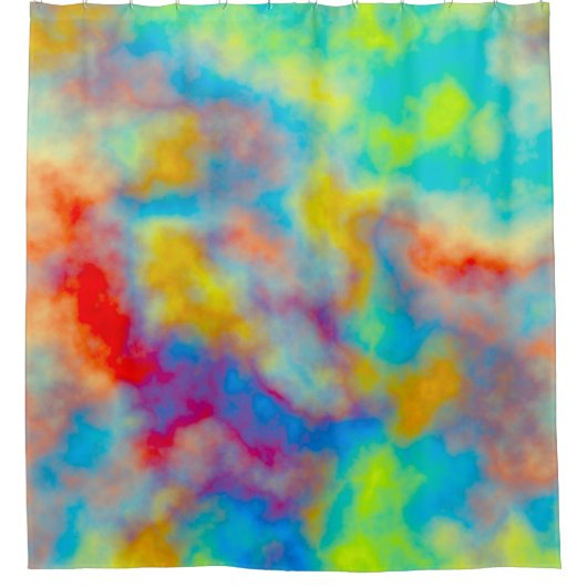 Farbenfrohe Wolken Duschvorhang (Vorderseite)