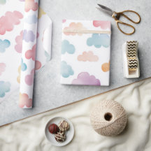 Farbenfrohe Wolken Geschenk Wrapping Paper