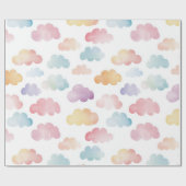 Farbenfrohe Wolken Geschenk Wrapping Paper Geschenkpapier (Flach)