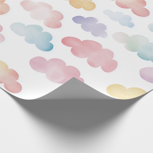 Farbenfrohe Wolken Geschenk Wrapping Paper Geschenkpapier (Ecke)