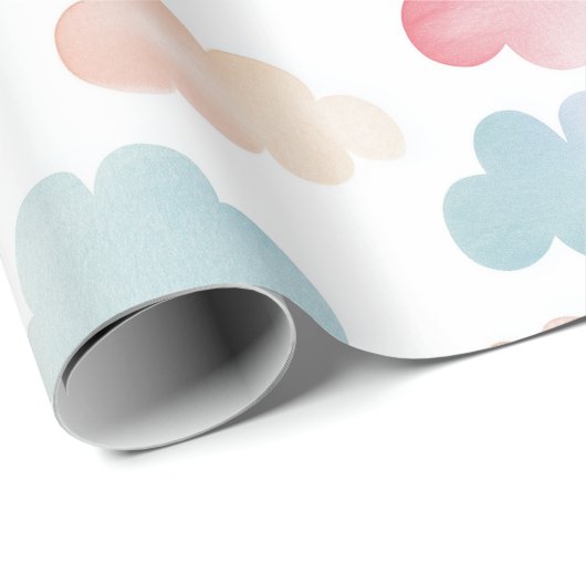 Farbenfrohe Wolken Geschenk Wrapping Paper Geschenkpapier (Rolleneckpunkt)