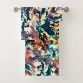 Farbenfrohe Wolken in Blau- und Brauntönen Badhandtuch Set (Insitu)