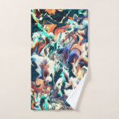 Farbenfrohe Wolken in Blau- und Brauntönen Badhandtuch Set (Handtuch)