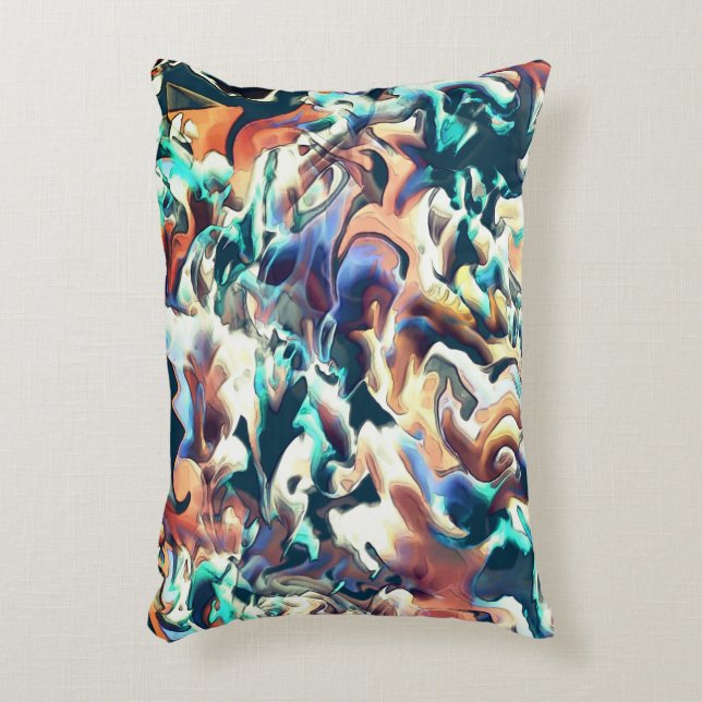 Farbenfrohe Wolken in Blau- und Brauntönen Dekokissen (Vorderseite(Vertikal))