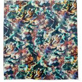 Farbenfrohe Wolken in Blau- und Brauntönen Duschvorhang (Vorderseite)