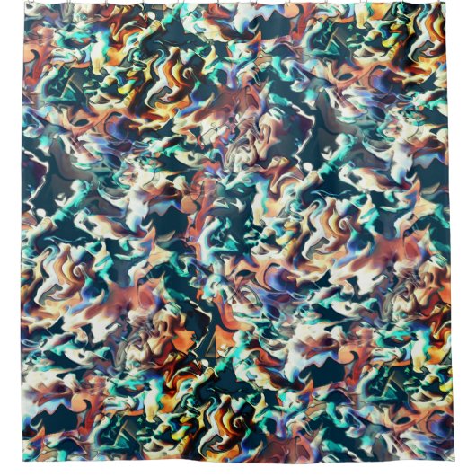 Farbenfrohe Wolken in Blau- und Brauntönen Duschvorhang (Vorderseite)