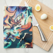 Farbenfrohe Wolken in Blau- und Brauntönen Geschirrtuch (Viertel Falte)