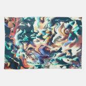 Farbenfrohe Wolken in Blau- und Brauntönen Geschirrtuch (Horizontal)