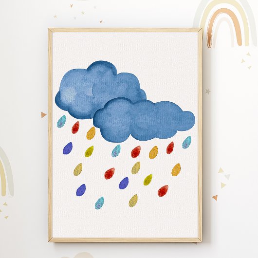 Farbenfrohe Wolken Kinderzimmer Poster Kinderzimme