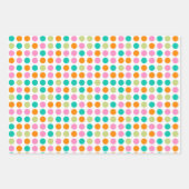 Farbenfrohe Wolken Konfetti und vielfarbige Dreiec Geschenkpapier Set (Vorderseite)