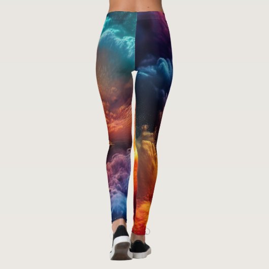 Farbenfrohe Wolken Leggings (Rückseite)