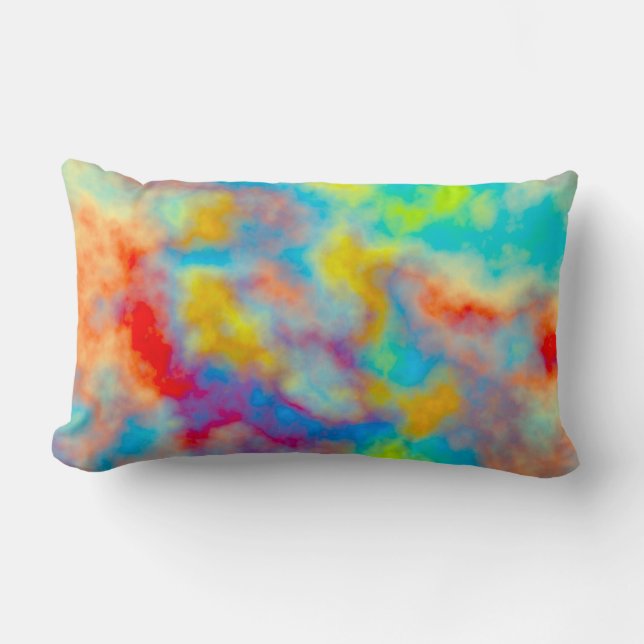 Farbenfrohe Wolken Lendenkissen (Vorderseite)
