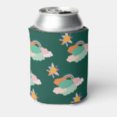 Farbenfrohe Wolken Regenbogen Nahtloses Muster Dosenkühler (Kanne Rückseite)