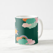 Farbenfrohe Wolken Regenbogen Nahtloses Muster Kaffeetasse (VorderseiteRechts)