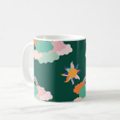 Farbenfrohe Wolken Regenbogen Nahtloses Muster Kaffeetasse (Vorderseite Links)