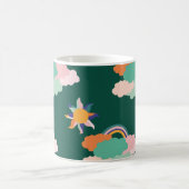 Farbenfrohe Wolken Regenbogen Nahtloses Muster Kaffeetasse (Mittel)