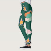 Farbenfrohe Wolken Regenbogen Nahtloses Muster Leggings (Links)
