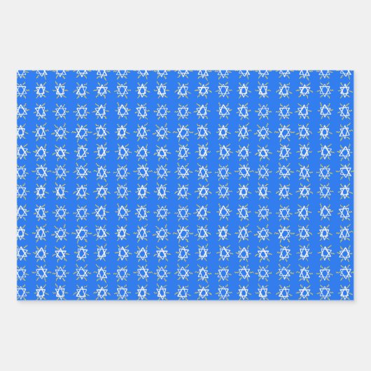 Farbenfrohe Wolken Regenbogen Ugly Hanukkah Sweate Geschenkpapier Set (Vorderseite 3)