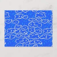 Farbenfrohe Wolken regnen blaues Muster