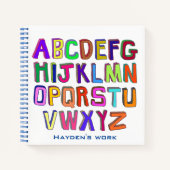 Farbenfrohe Wonky Alphabet Briefe Personalisierte  Notizblock (Vorderseite)