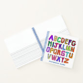 Farbenfrohe Wonky Alphabet Briefe Personalisierte  Notizblock (Innenseite)