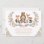 Farbenfrohe Woodland Wildblume Garden Kinderdusche Einladung (Vorderseite)