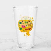 Farbenfrohe Word-Mama mit Gedankenblase Glas (Vorderseite)