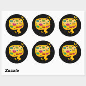 Farbenfrohe Word-Mama mit Gedankenblase Runder Aufkleber (Blatt)